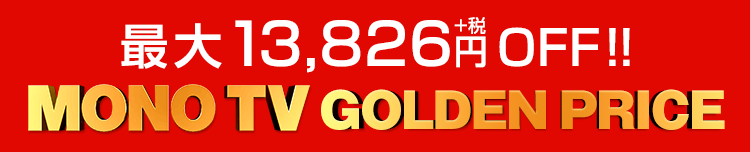 最大13826円+税OFF!! MONO TV GOLDEN PRICE