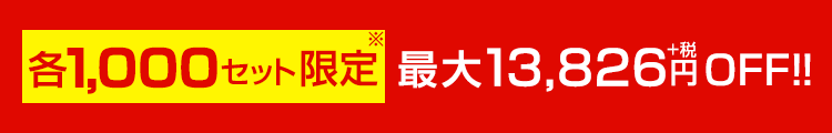 各1000セット限定※ 最大13826円+税OFF!!